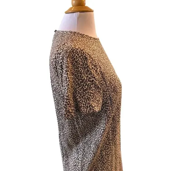 Jenni Kayne Leopard Print T Shirt Dress Mini Casual Oversized Animal Size XS - Picture 11 of 16